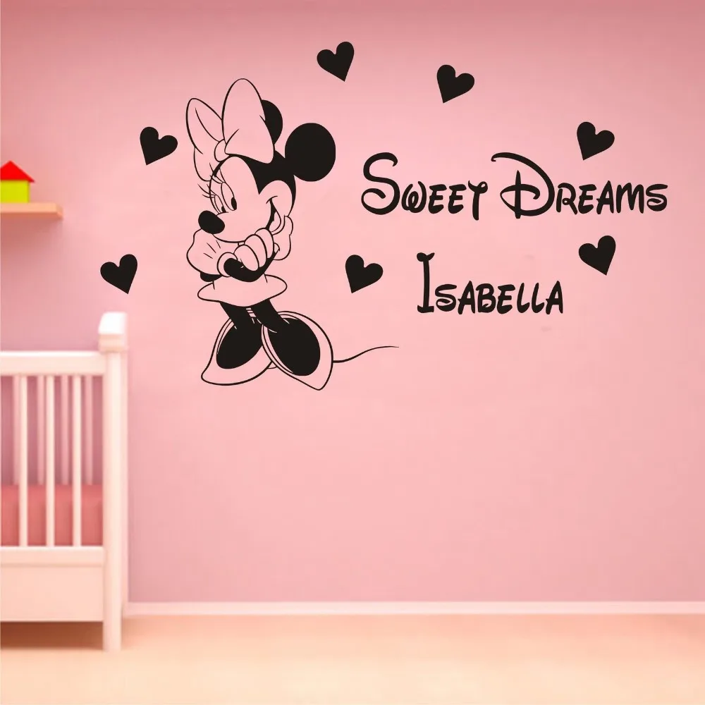 Online Get Cheap Minnie Mouse Room Decor -Aliexpress.com Alibaba Personalized Name Kids Room Decoration Decals Customize Minnie Mouse Sweet Dreams princess room wall Sticke CB - Online Get Cheap Minnie Mouse Room Decor -Aliexpress.com Alibaba