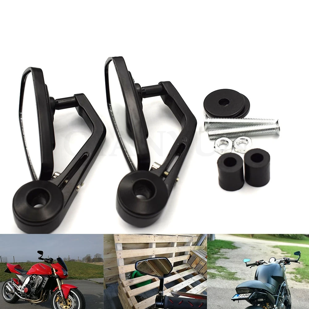 

Universal Motorcycle Bar End Rearview Mirrors 7/8" 22mm For Honda GROM CBR250R CBR300R CB300F FA CBR500R CB500F X