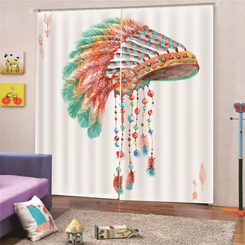 

3D Digital Print Hat Curtinas para el cuarto de las Window Living Room Drapes Rideaux pillowcase Home Decor Draps AP19