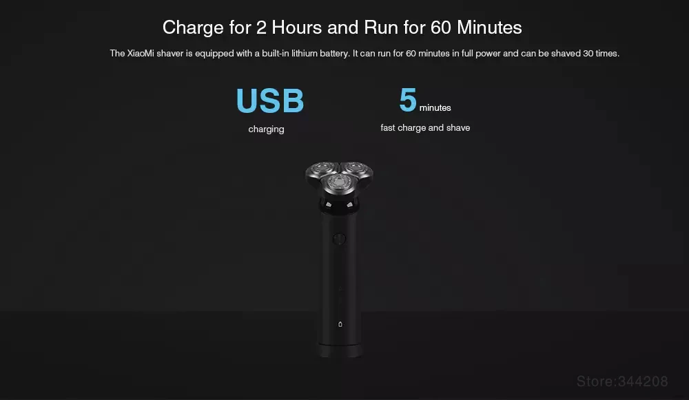 Cabeça de Barbear Novo Xiaomi Mijia Men Inteligente Portátil Navalha 3 Lavável Principal Sub Lâmina Aparador Barba Trimer ! S500 12 portátil navalha 3 cabeça de barbear lavável