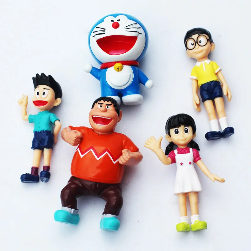 5 шт./лот аниме Дораэмон Фигурки игрушки Nobita Shizuka Jaian Suneo модели куклы подарок для