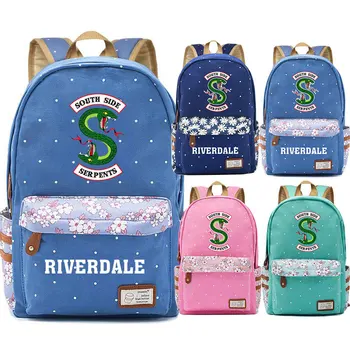 

New Fashion Cute Snake Flowers Polka Dot Boy Girl School bag Women Bagpack Teenagers Schoolbags Canvas Femme Backpack