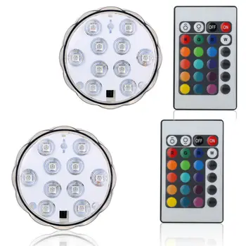 led Submersible Candle Waterproof Vase Base LED Hookah light for Party Wedding Christmas New Year Decoration wedding reception under vase lighting rgb color changing 6inch round led light base for table vases decoration
