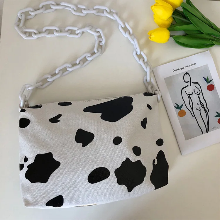 Новая модная сумка с принтом коровы, Корейская версия новой повседневной сумки через плечо