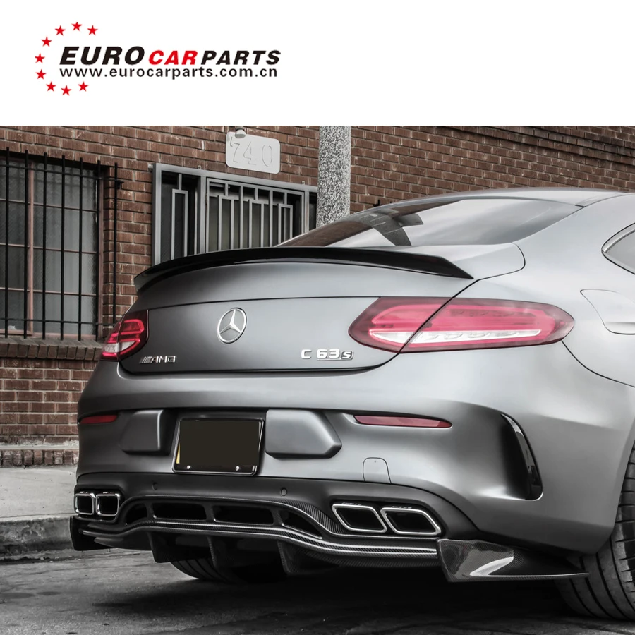 C63 PSM углеродное волокно Спереди юбка задний диффузор для класса C W205 C63 купе углеродного передний задний спойлер