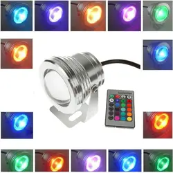 10 Вт RGB светодиодный подводный DC12V IP68 Водонепроницаемый Бассейн аквариум бассейн Нержавеющая сталь фары автомобиля