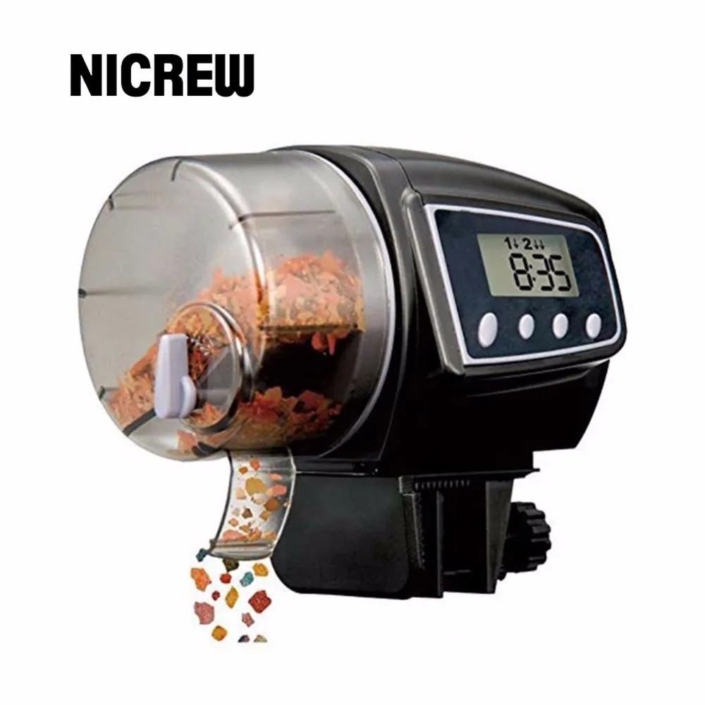 

Nicrew 100mL Digital Automatic Fish Feeder Aquarium Tank Pond Auto Fish Food Timer Feeder Up to 4 per day