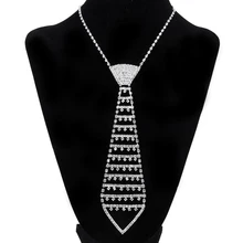 Блестящие Стразы ожерелье с галстуком ювелирные изделия для галстук для выпускного в форме ожерелья для женщин девочек одежда аксессуары ювелирные изделия