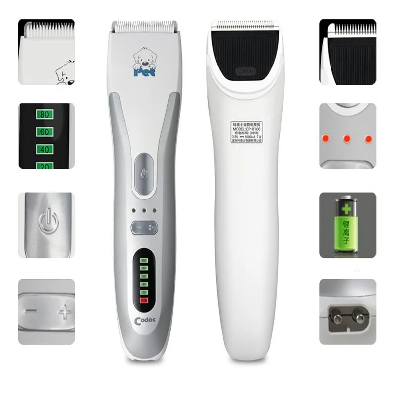 Codos CP-8100 Professional durable Dog hair Trimmer Rechargeable Electric Pet Clipper Grooming haircut powerful Shaver Machine (8)