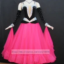 Современное Танго вальс бальное платье для танцев, цветок ткани бального платья, белое танго платье Для женщин B-0236