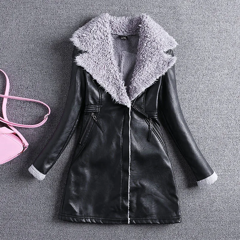 2018 Chaquetas De Cuero Mujer кожаная куртка для женщин 2xl женское новое пальто из овечьей кожи