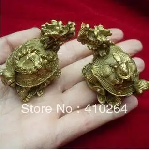 

a pair Collection old carved trad copper Dragon Turtle Statues discount 30%