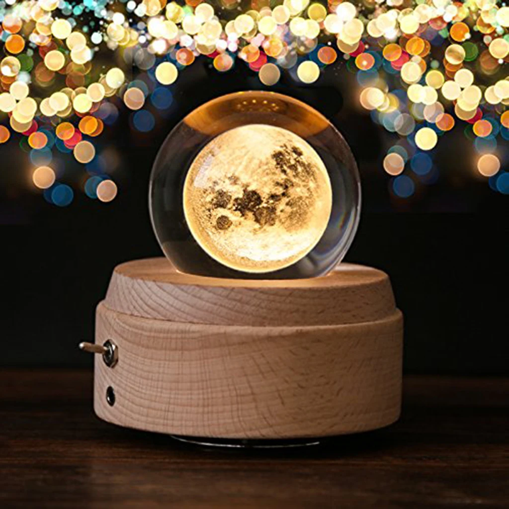 3D Moon Glass Crystal Ball Photography Props Kids Astronomy Science Toy