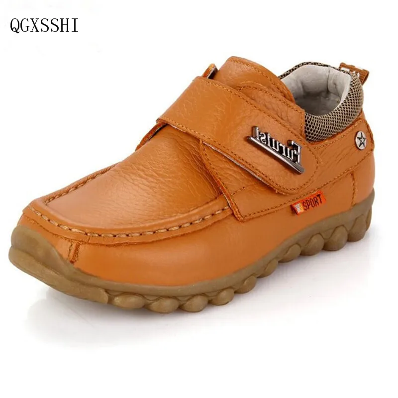 Qgxsshi Пояса из натуральной кожи дышащие мальчиков кожаные ботинки детей теплые кеды Весна-осень высокого качества Повседневная детской обуви
