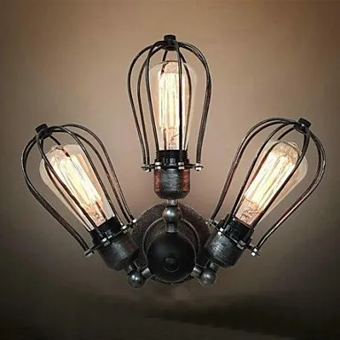 

IWHD Style Loft Industrial Vintage Wall Lamp With 3 Lights For Home Lighting Wall Sconce Arandela Stair Light Edison