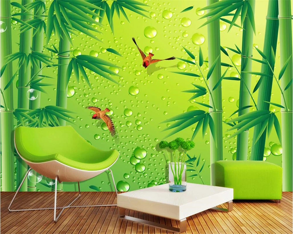 

Beibehang Custom Wallpapers HD Fresco Bamboo Flying Bird TV Backdrop Living Room Bedroom Background walls Murals 3d wallpaper