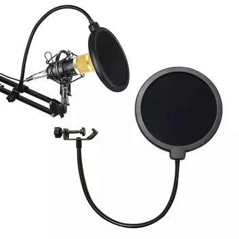 

15cm Microphone Pop Filter Double Layer Mic Pop with Swivel Mount 360 Flexible Holder for blue yeti Microphone Recording