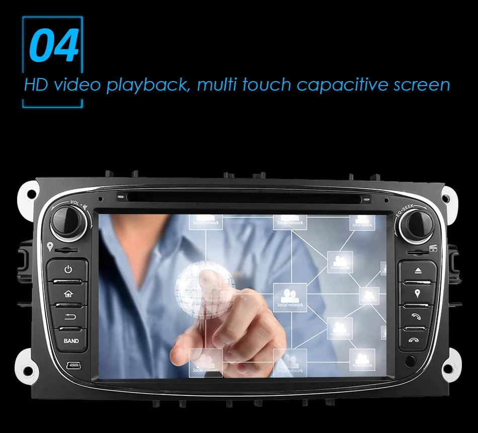 Clearance Eunavi Quad core 2G RAM Android 9  2 din Car DVD Player Car Radio GPS Navi for Ford Focus Galaxy with Audio tereo Head Unit 6