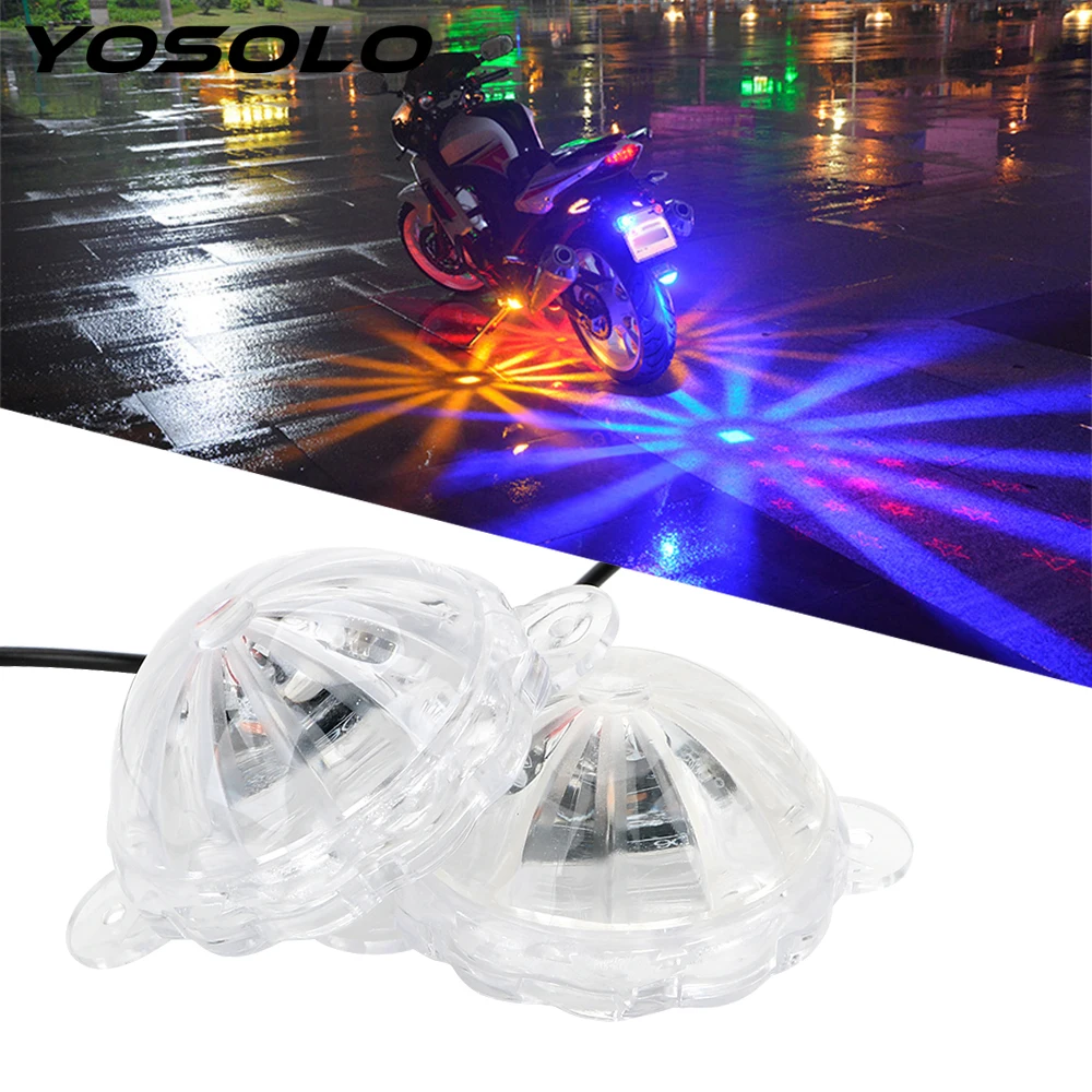 

YOSOLO Motorcycle LED Atmosphere Moto Chassis Light Motorbike Flash Strobe Light Lamp DC 12V Moto Decorative Lighting