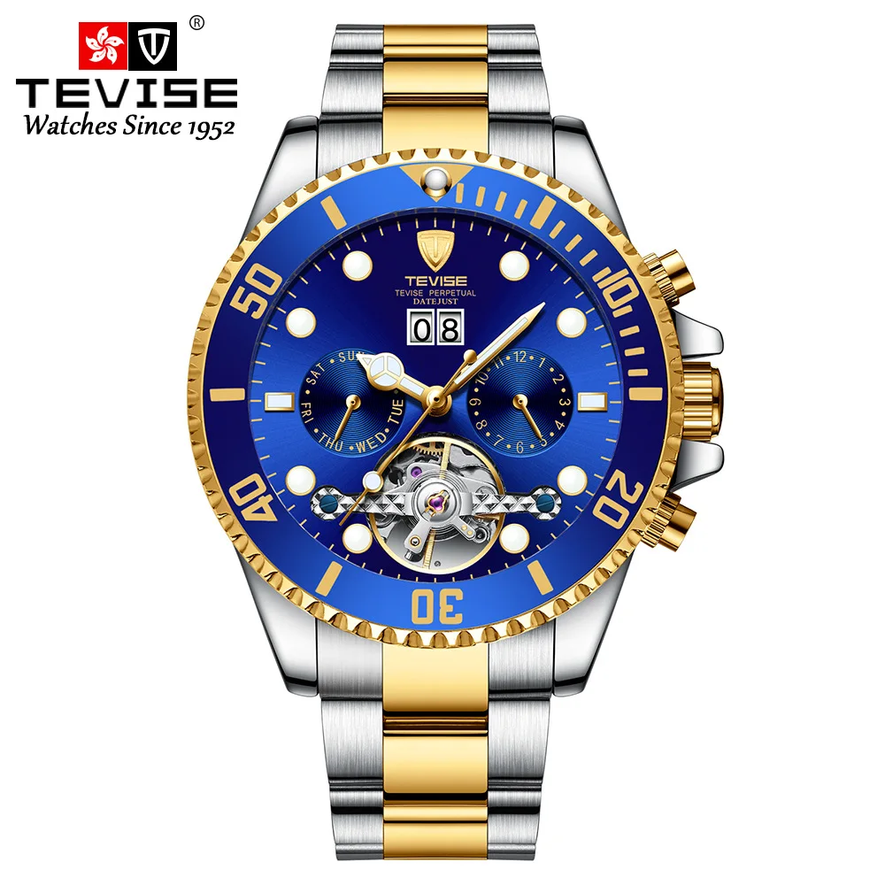 NEW Watch Men TEVISE T823F Mens Watches Top Brand Luxury Date Week Month Automatic Mechanical Watch Tourbillon Male Clock Tool (12)