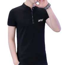 Однотонная мужская рубашка поло из дышащего хлопка, модная повседневная короткая рубашка с отложным воротником, высокое количество, Мужская футболка высшего размера плюс, тонкий стиль