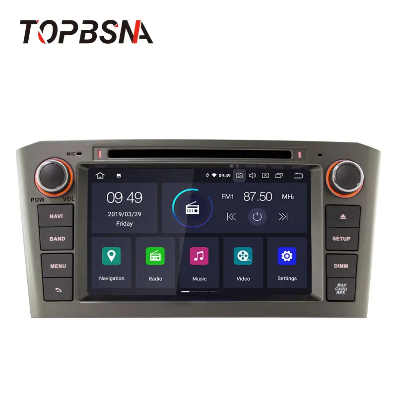 Perfect TOPBSNA Android 9.0 Car DVD Multimedia player For Toyota Avensis T25 2003-2008 2 Din Car Radio GPS Navigation Video headunit RDS 1