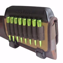 Tourbon Hunting Gun Accessories Rifle Gun Buttstock Cheek Rest Pad Canvas Cartridges Holder Left Handed for Shooting tourbon hunting comb cheek rest raiser kit buttstock gun non slip cover neoprene waterproof