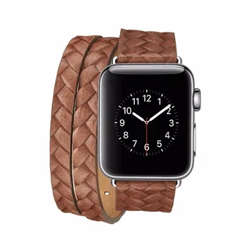 

Top quality Double Loop Genuine Leather watch Strap For dw Cartier Apple Watch bands 38mm 42mm Belt Bracelet iwatch Series 1 2 3