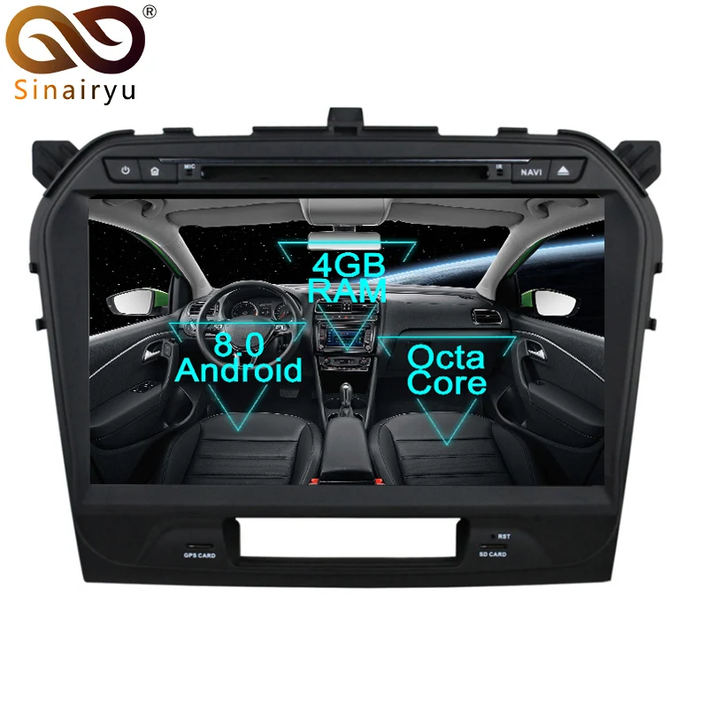 

Sinairyu 4GB RAM Octa Core Android 8.0 Car DVD GPS Navigation Multimedia Player Stereo For Suzuki Grand Vitara 2015 2016 Radio