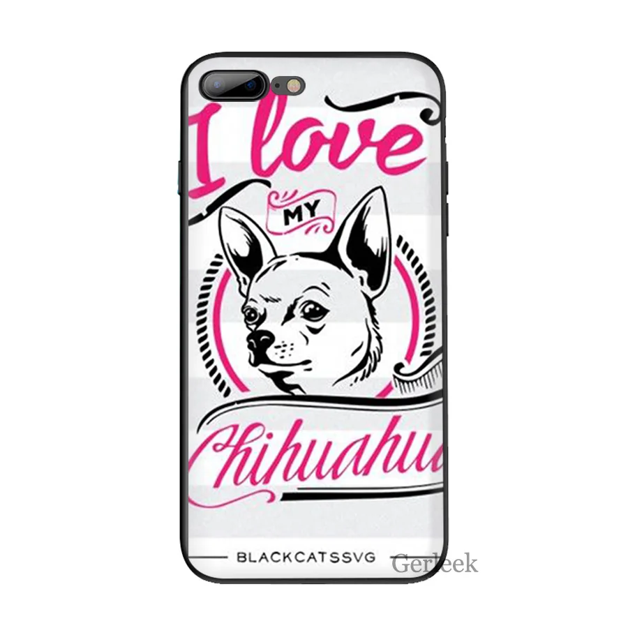 Чехол для телефона с рисунком Я люблю Чихуахуа собаки мопса чехол iPhone 6 6S 5 7 Plus SE XR X