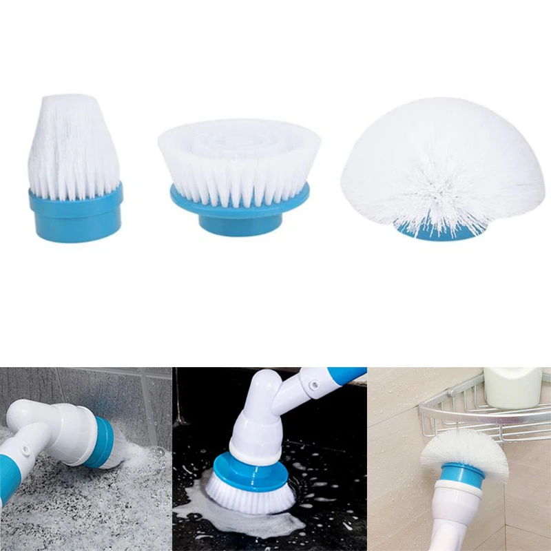3Pcs Electric Rotary Cleaning Brush Wireless Cleaner Mop Replacement