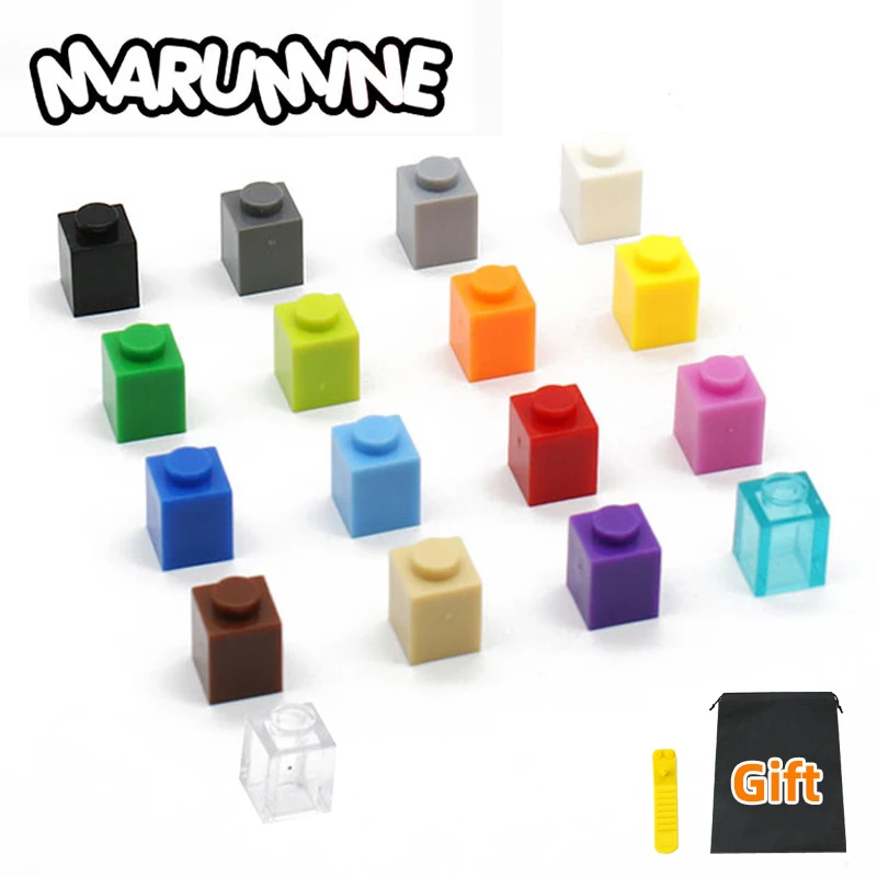 

Marumine 300PCS/Lot 1x1 Dots Building Bricks Blocks City Parts 13 Colors DIY Educational Construction Accessories Toys For Kids