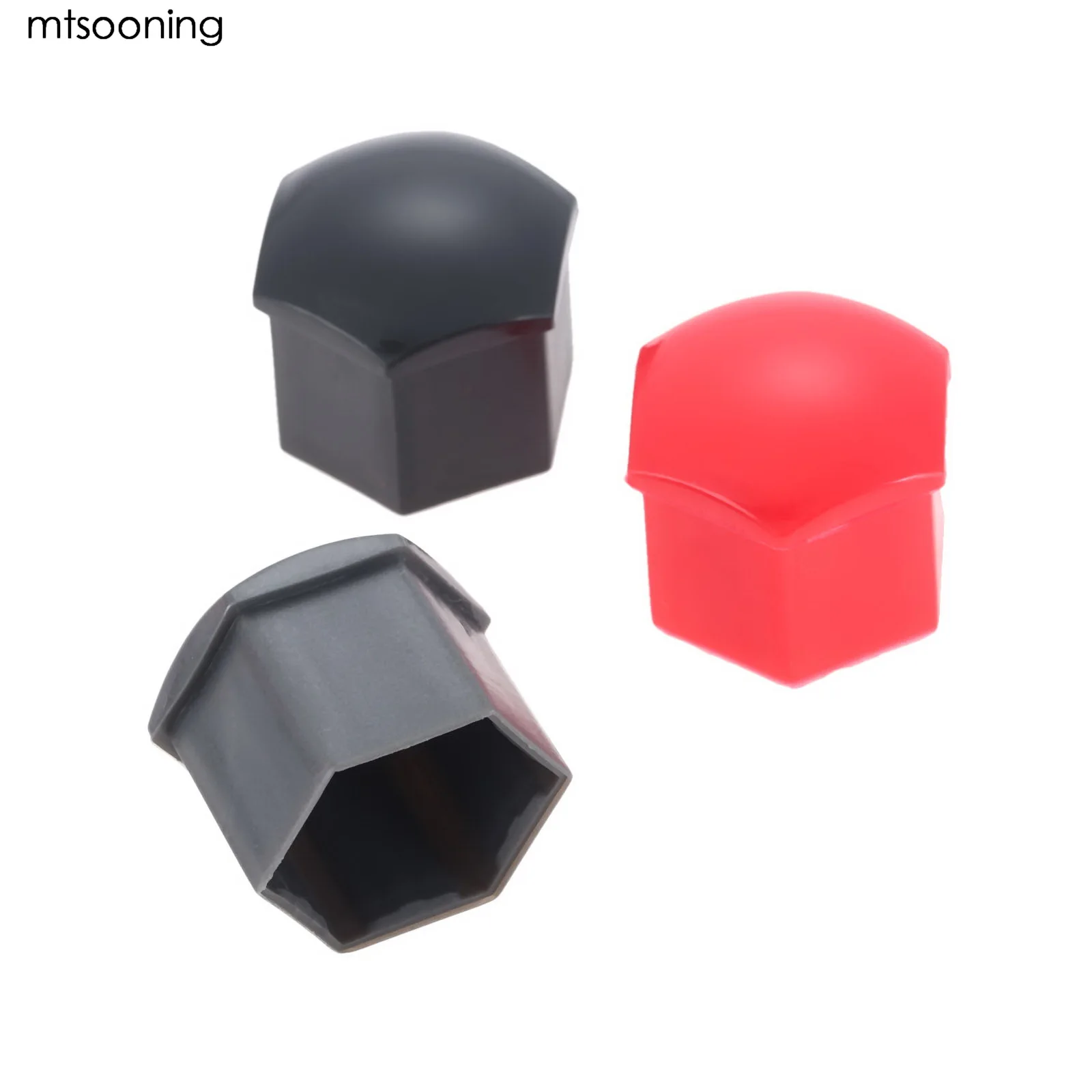 20Pcs Universal Anti-Rust 17/19/21mm Black Gray Red Glossy Auto Trim Tyre Wheel Nut Bolt Protection Covers Caps W/ Removal tool