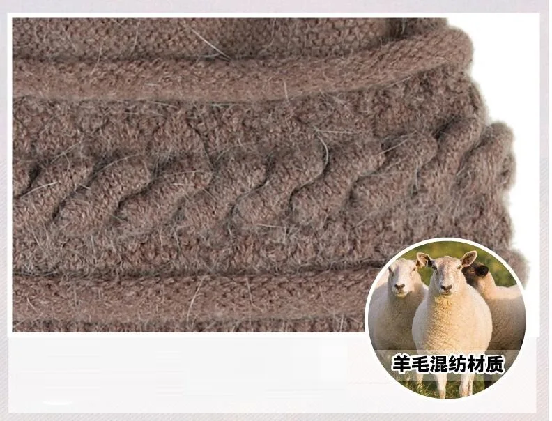 Шерстяная вязаная шапка для женщин, зимний теплый элегантный шарф для мамы и мамы, рождественский подарок для женщин среднего возраста, модная женская шапка H7165