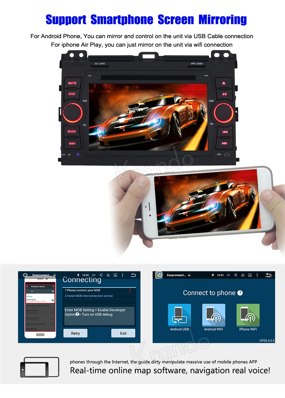 Perfect Krando 7" Android 9.0 car navigation entertainment system for toyota prado 2002-2009 audio radio gps dvd player WIFI 3G DAB+ 4 Perfect Krando 7" Android 9.0 car navigation entertainment system for toyota prado 2002-2009 audio radio gps dvd player WIFI 3G DAB+ 4