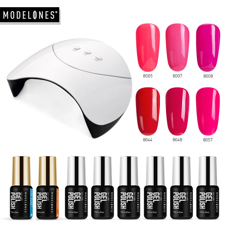 Preise Modelones 36W Smart Sensor UV Lampe Nagel Heilung Maschine Maniküre Werkzeuge Kit 6 Farben Semi Permanente Hybrid Gel lack Nagel Set