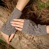 La MaxPa Women Gloves Stylish Hand Warmer Winter Gloves Women Arm Crochet Knitting Faux Wool Mitten Warm Fingerless Gloves k2144 ► Photo 2/6