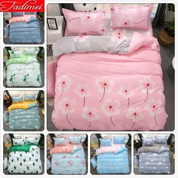 

3/4 pcs Bedding Set Duvet Cover Sheet Quilt Comforter Pillow Case Soft Bed Linens Adult Kids Single Full Double Queen King Size