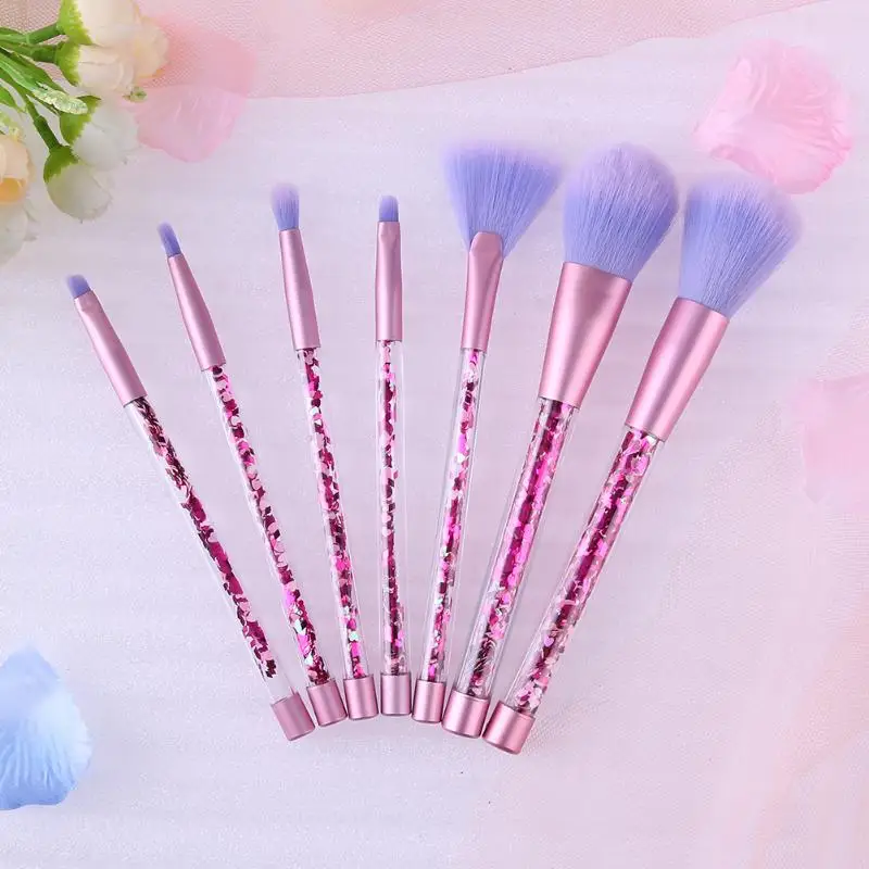 Buy 7pcs Glitter Crystal Makeup Brush Set Diamond