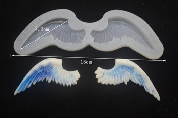 

1pc DIY Handmade Angel Wings transparent Epoxy Resin Pendant Craft mold Wedding Decoration Silicone Mould Fondant Sugar Process