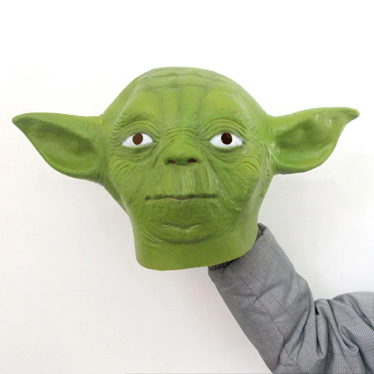 

Movie Star Wars Master Yoda Cosplay Mask Full Head Unisex Green Latex Soft Masquerade Party Halloween Fancy Dress Ball