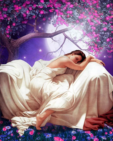 48X58cm DIY Full Drill Diamond Painting Cross Stitch sleeping Beauty Printed Draw Picture Round Rhinestones Embroidery | Дом и сад