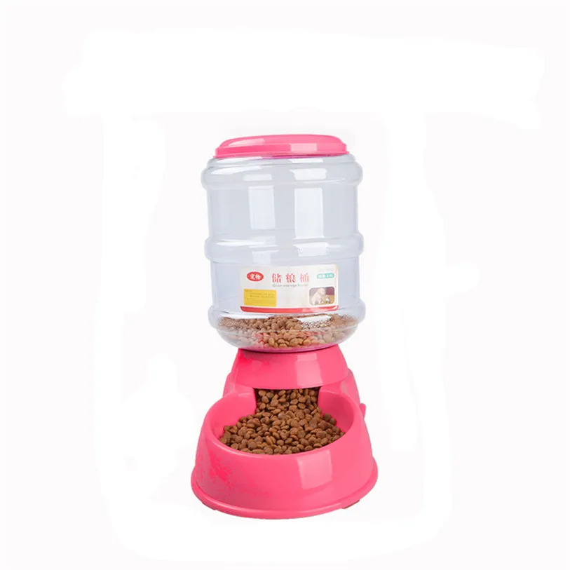 3.5L Dog Bowl Bottle Plastic Automatic Pet Feeder Device Feeding Water Bowl For Pet Dog Cat Puppy Food Bowl Water Dish noFB18 (20)