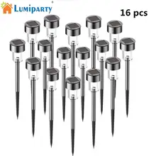 LumiParty 16 шт. светодиодный светильник на солнечной энергии для лужайки водонепроницаемый проекционный светильник из нержавеющей стали энергосберегающее украшение для сада