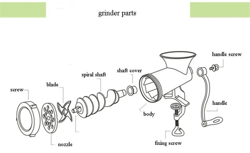 Stainless Steel Manual Meat Grinder with Handle for Sausage Stuffer - XMT-HOME Meat Mincer image 4
