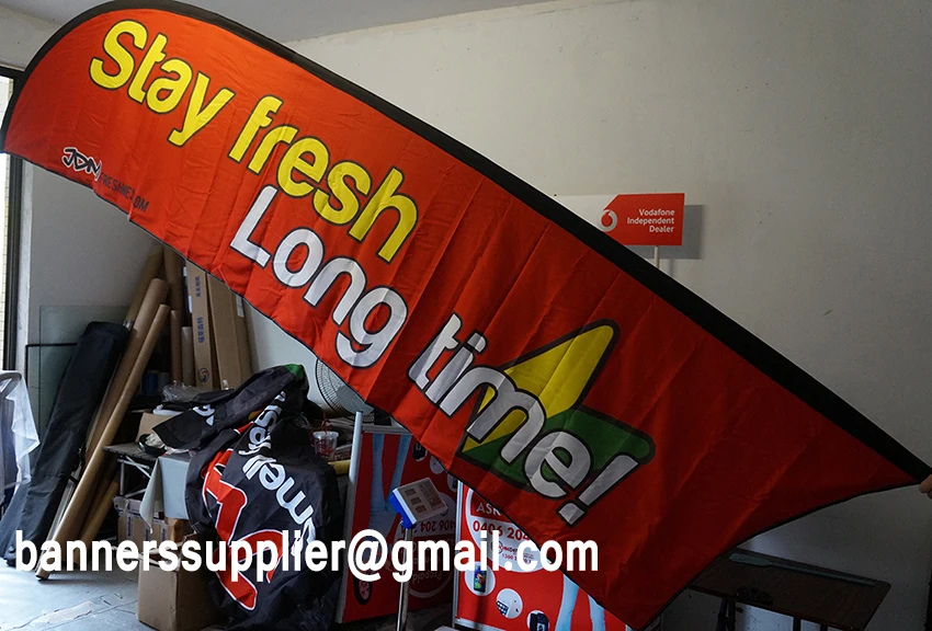 

4pcs 240X60cm both sides printing feather flag with free shipping to USA (Ground spike)