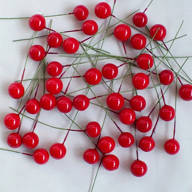 Celadon 100 шт., искусственные ягоды, яркие красные ягоды Холли, домашняя гирлянда, Рождество, красивый домашний Свадебный декор