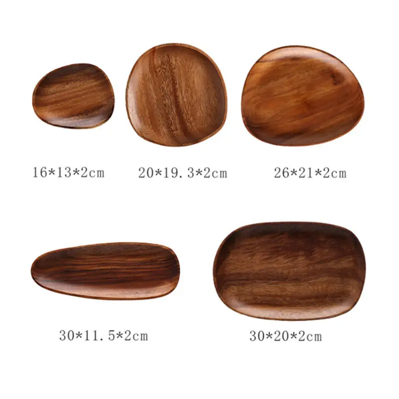 

Newest Solid Wood Creativity Tableware Small Coffee Dinner Plate Wooden Dessert Plates Irregular The Afternoon Tea Dishes