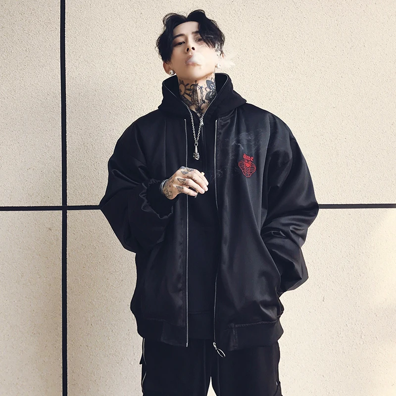

Embroidery Jacket Autumn Spring Ma1 Jacket Bomber Coat Thin Women Men Hip Hop Fashion Streetwear Us size Xs-XL