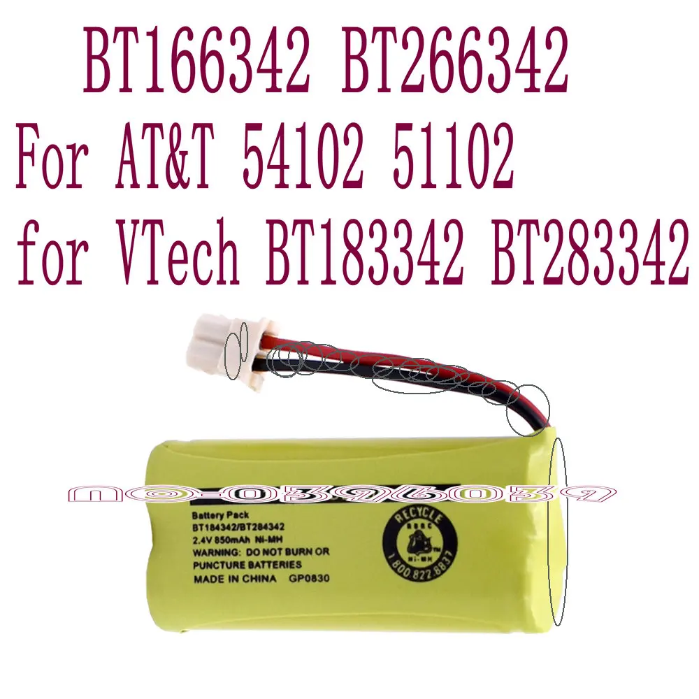 Аккумулятор для VTech BT166342 BT266342 BT183342 BT283342 AT&ampT 54102 51102 850 мАч | Мобильные телефоны и